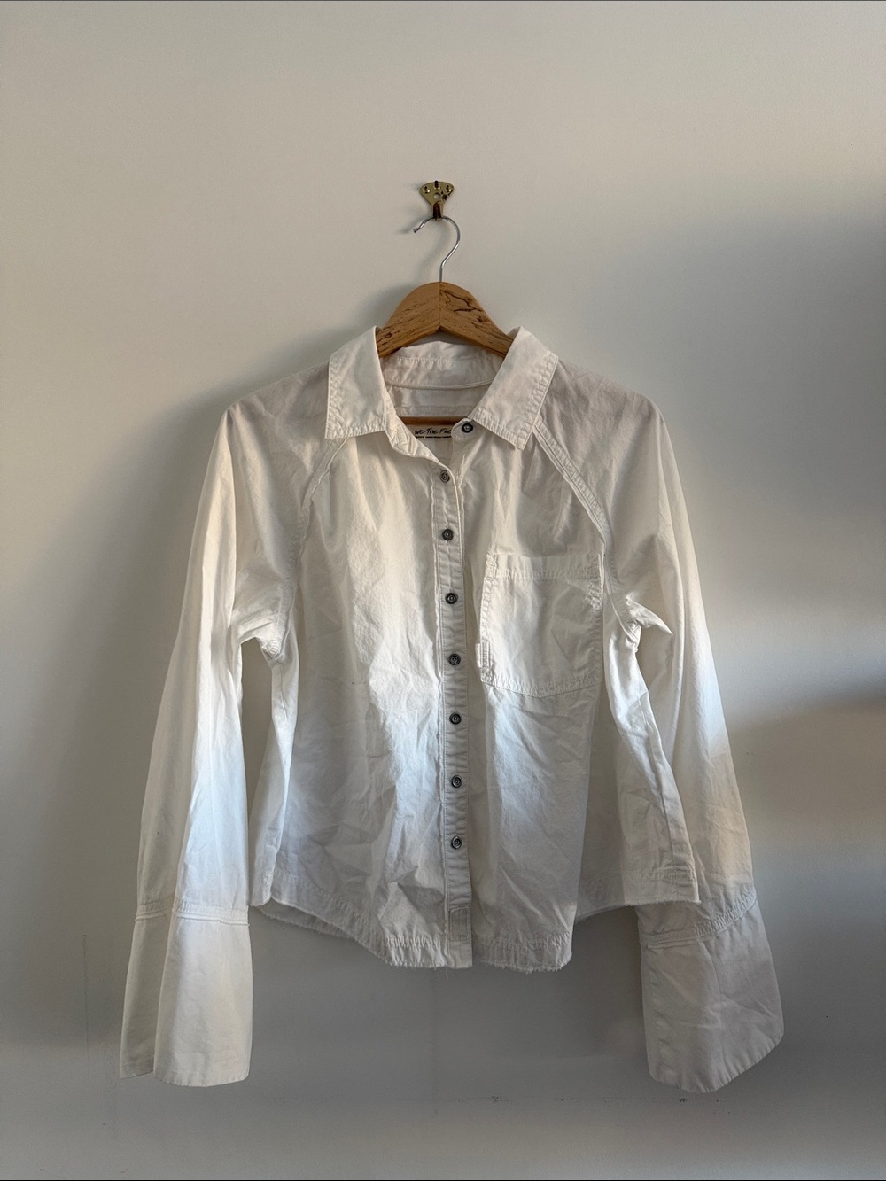 Free People 100% Cotton White Blouse - Size M